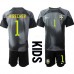 Brasilien Alisson Becker #1 Målvakt Replika Babykläder Hemma matchkläder barn VM 2022 Korta ärmar (+ Korta byxor)
